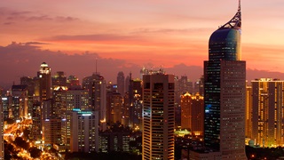 Sunset along Jalan Jend Sudirman