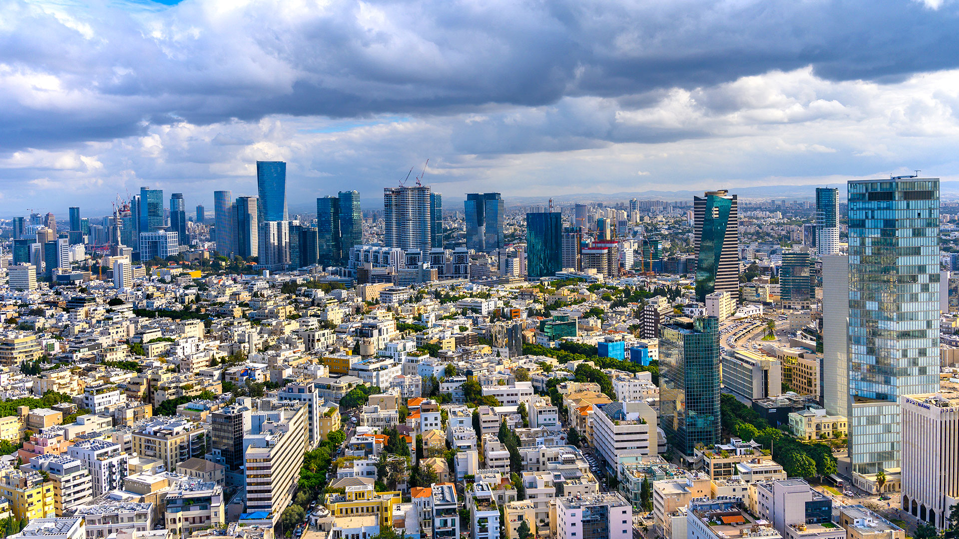 Israel Tel Aviv skyline skyscrapers view