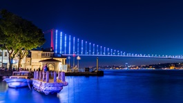 Bridge in Turkey at night