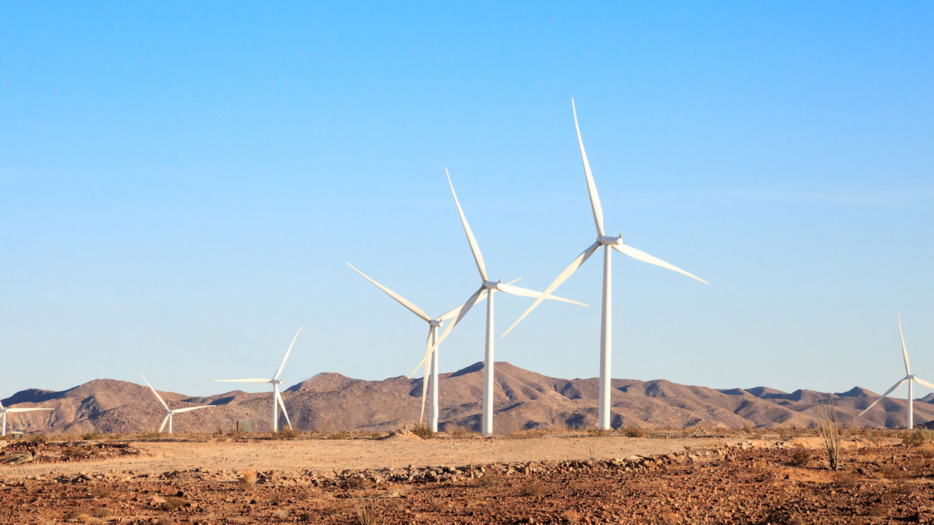 Windmills in the desert