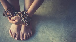 woman hand in chained
