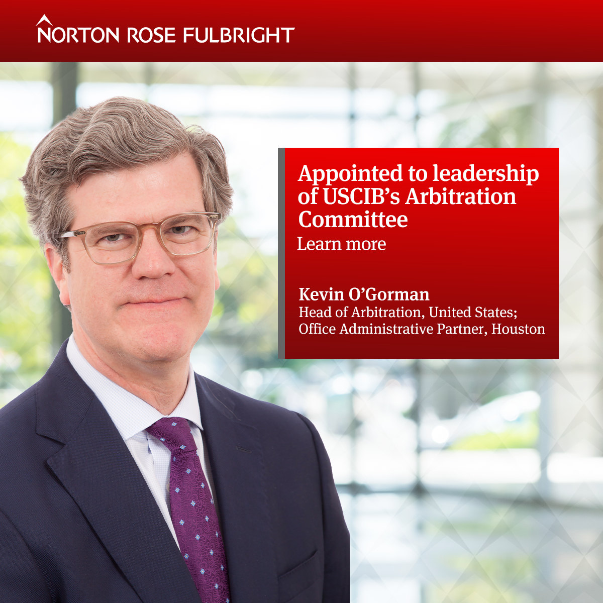 O’Gorman appointed to leadership of USCIB’s Arbitration Committee