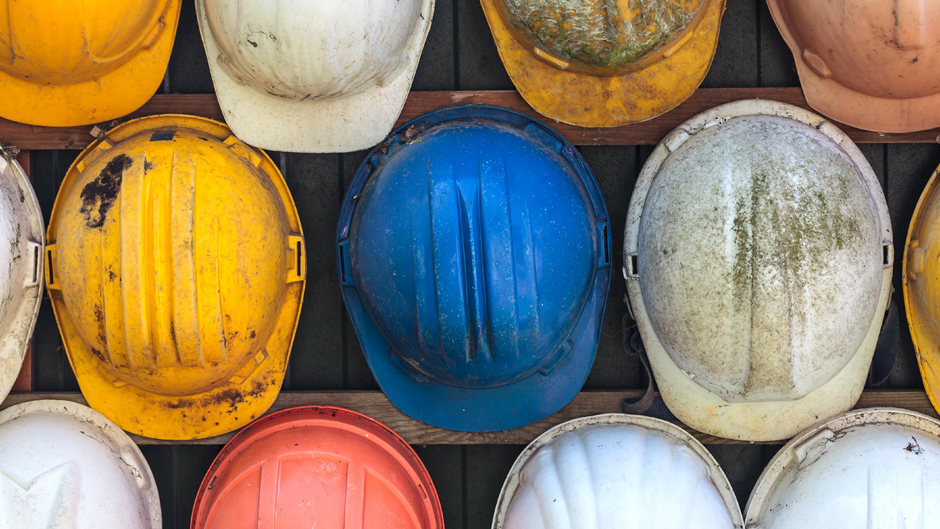 Worker's hard hats