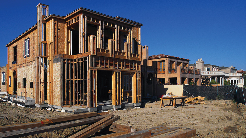 Worksite of house under construction