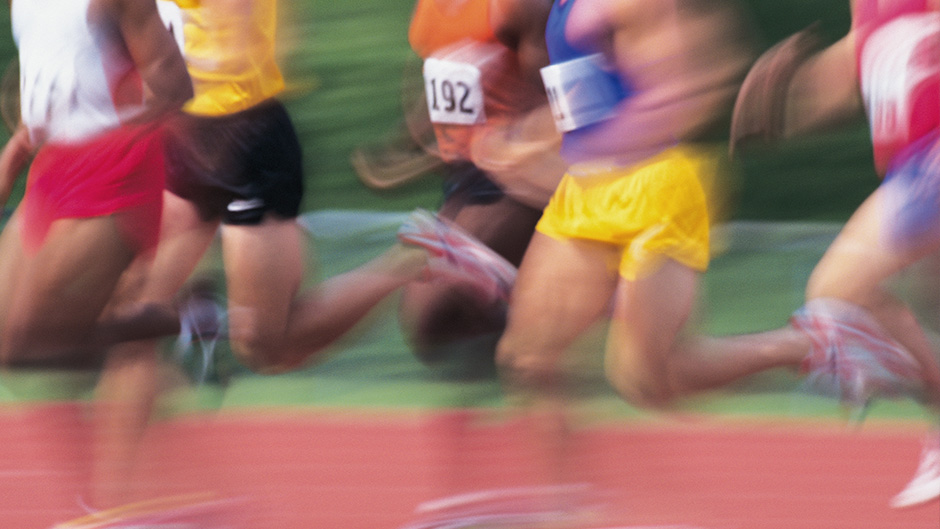 Group of runners on a track