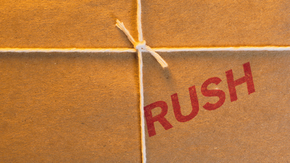 Rush shipping envelope