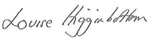 Louise Higginbottom signature