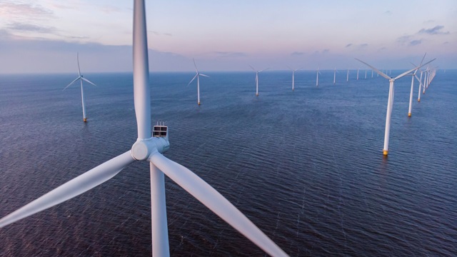 Sunset wind turbine