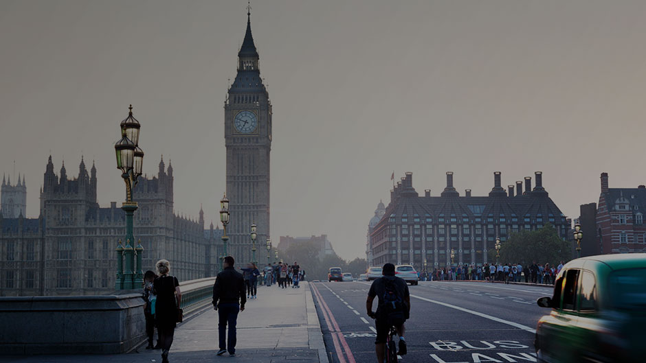 Westminster Bridge at sunset, London