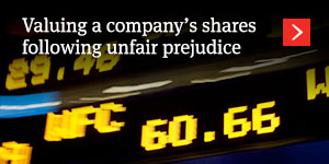  Valuing a company’s shares following unfair prejudice 
