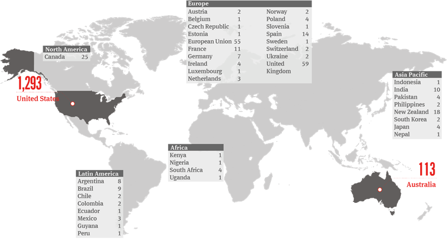 climate litigation hot spot map