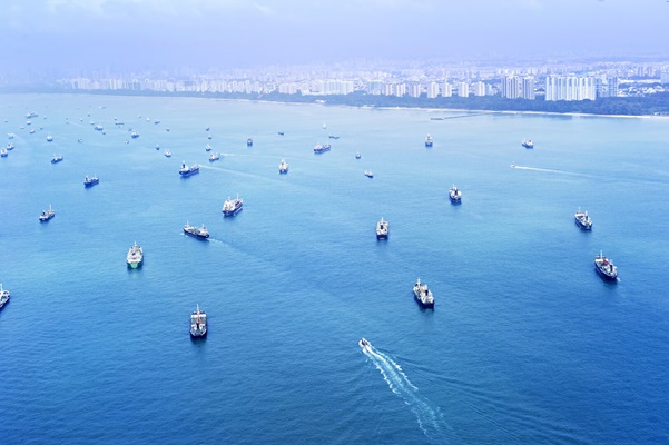 Multiple boats on the sea 