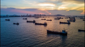 Image of ships at dusk
