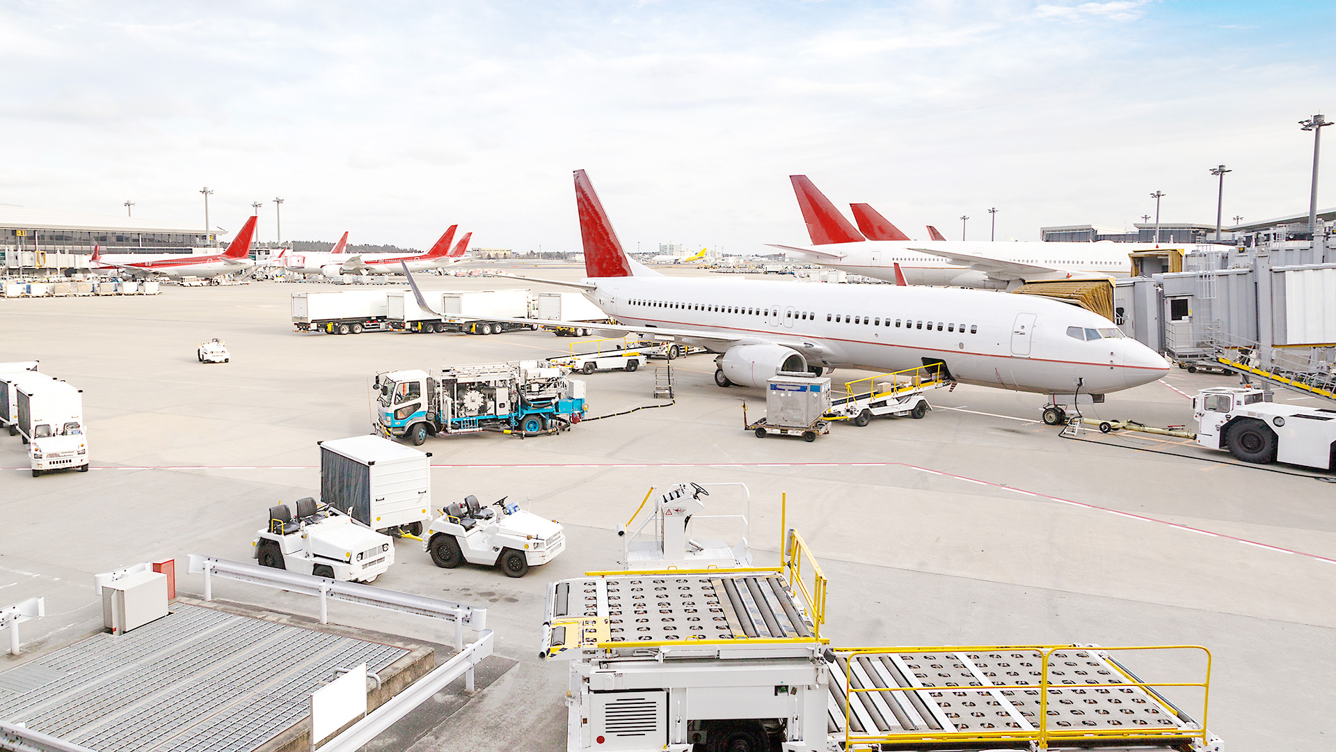 airplanes at landing at airport