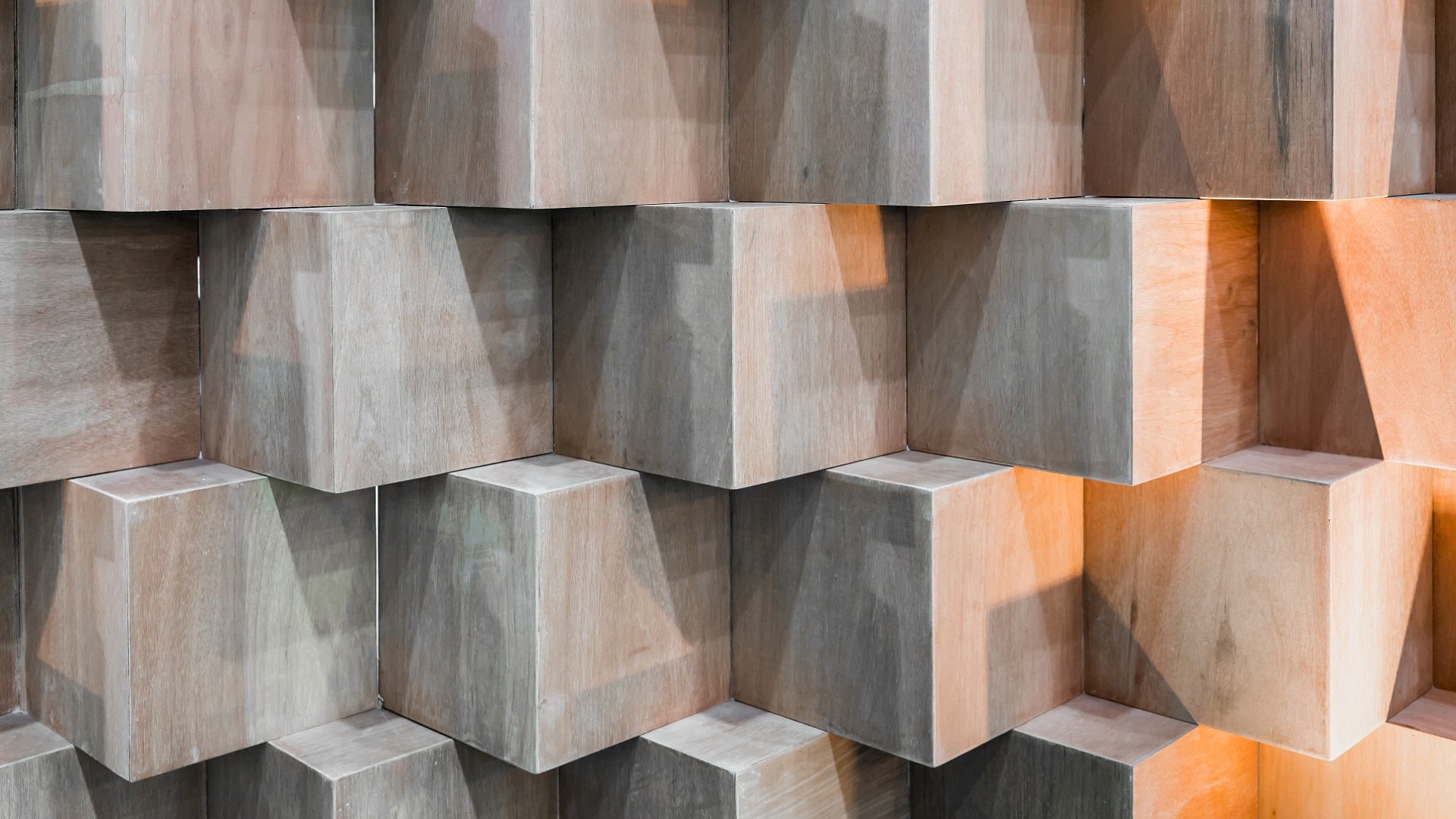 Symmetrical wooden blocks