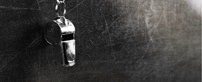 whistle on blackboard