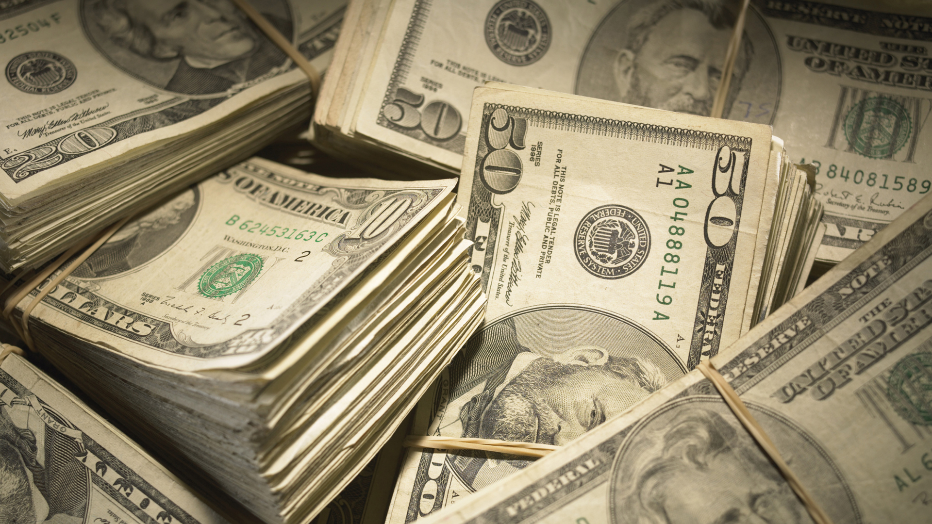 US currency stack