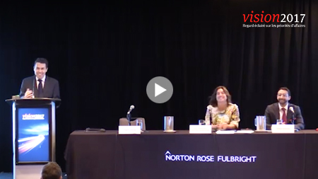 3 speakers at a panel presentation