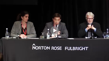 3 speakers at a panel presentation