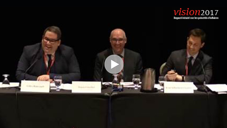 3 speakers at a panel presentation