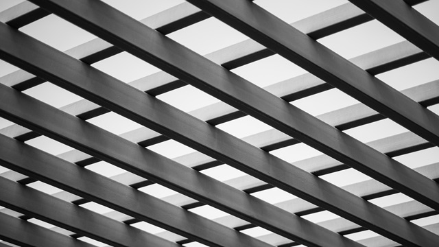 Ceiling-with-Rafters-in-Black-and-White