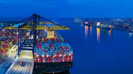 transportation of container cargo ship