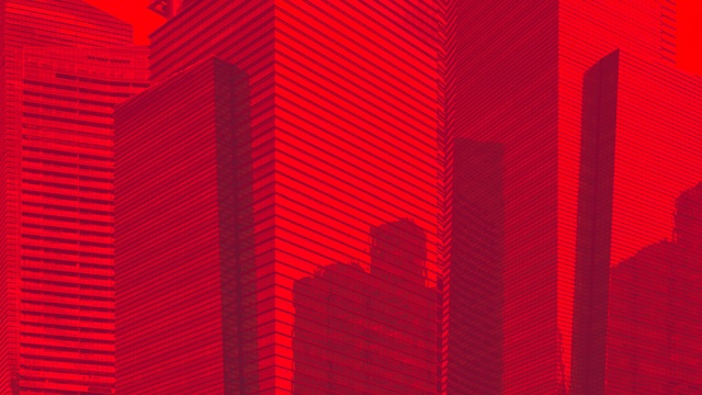 Red cityscape