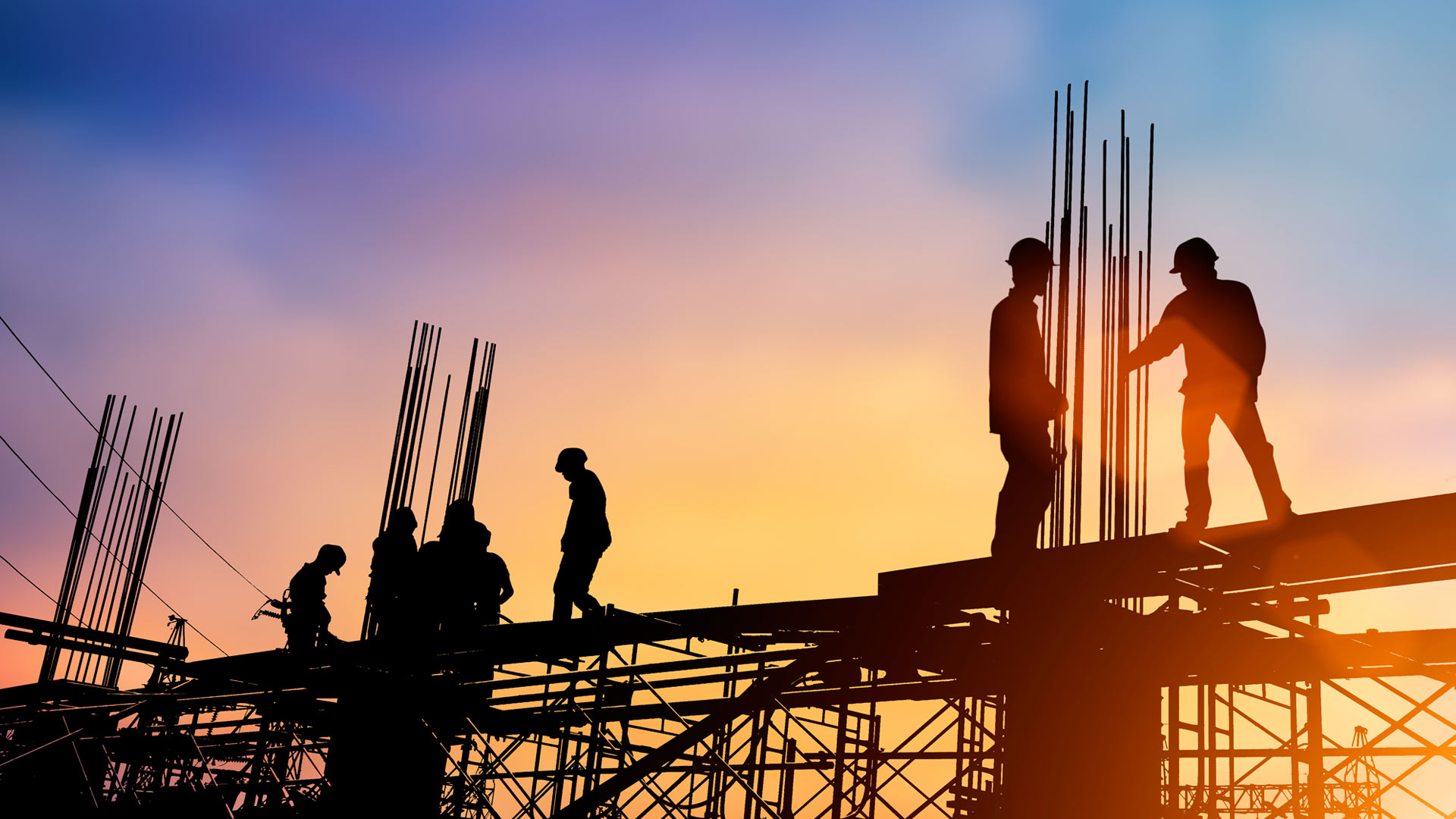 construction workers silhouette