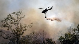 Helicopter over fire