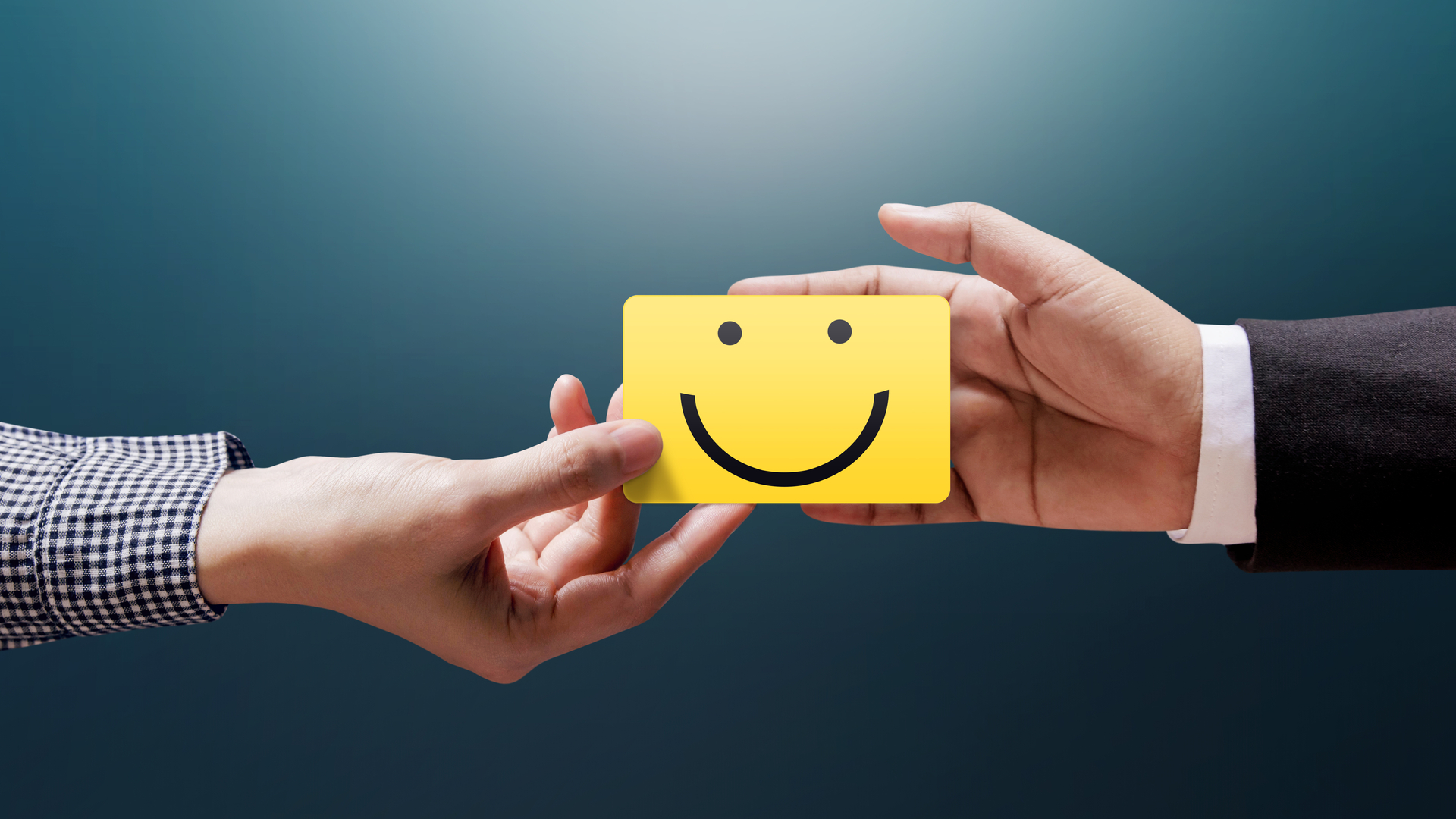 Yellow smiley card
