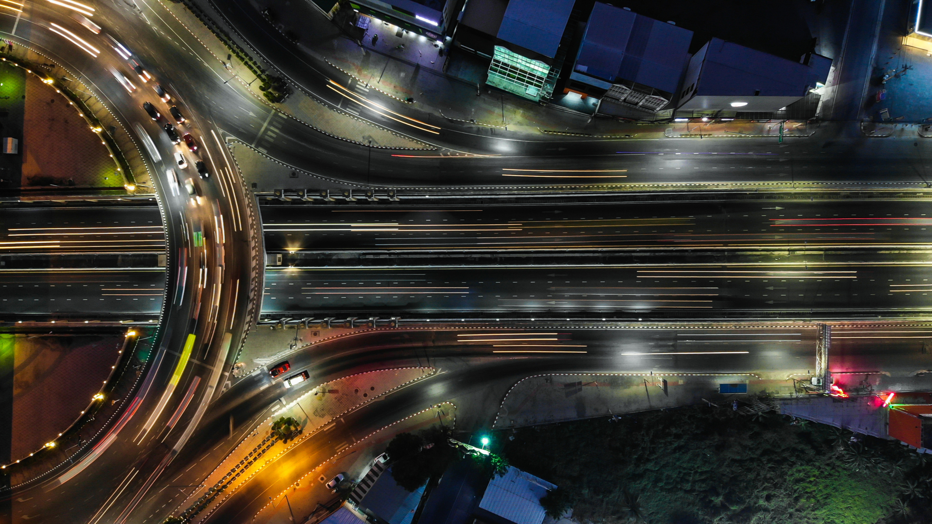 highway roads at night
