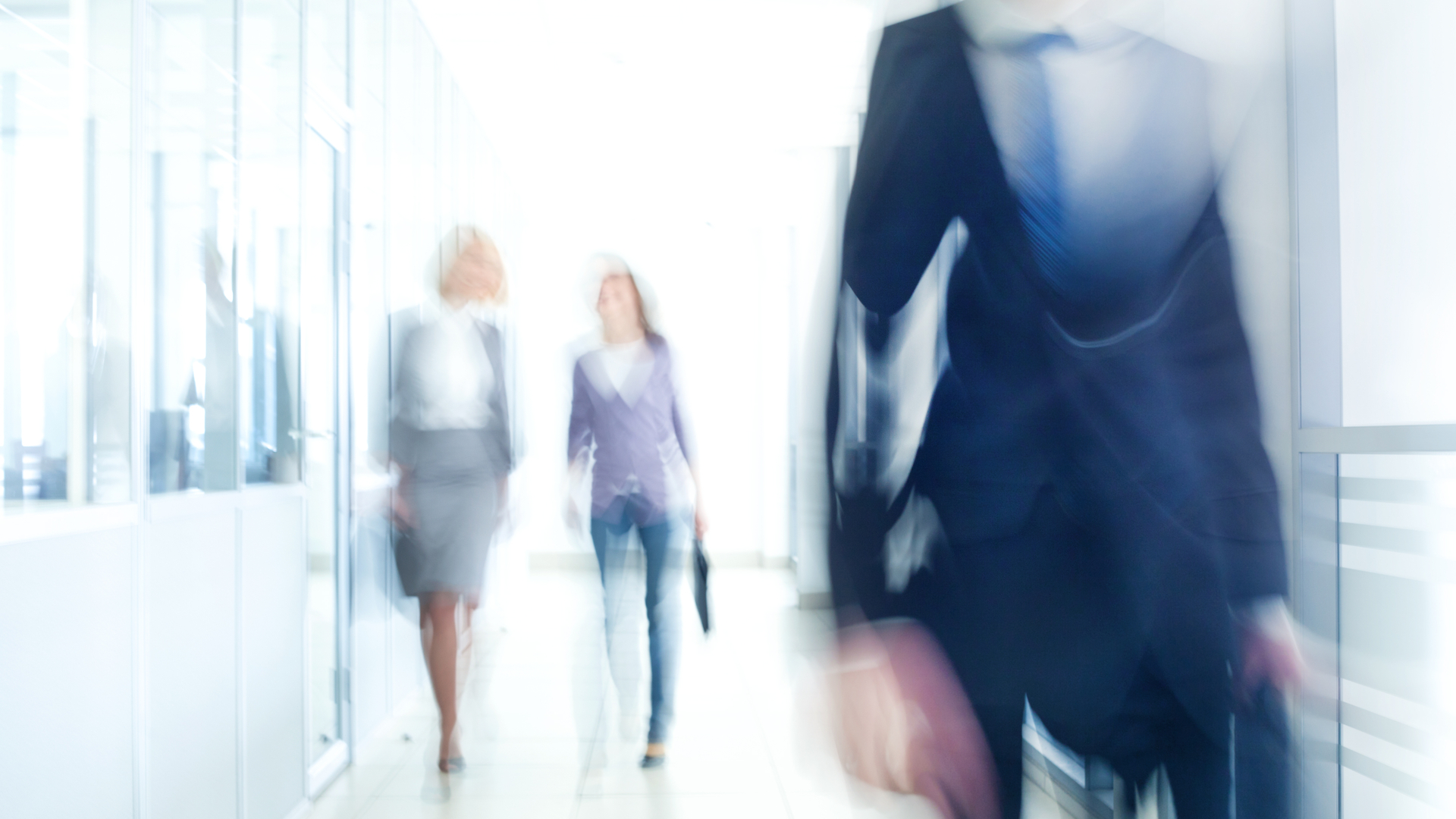 Blurred hallway in office