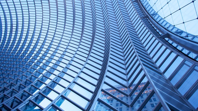 bending facade of a corporate building