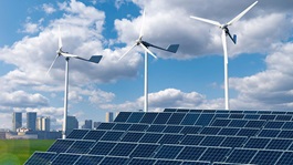 wind turbines solar panels