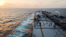 Oil tanker in the open sea