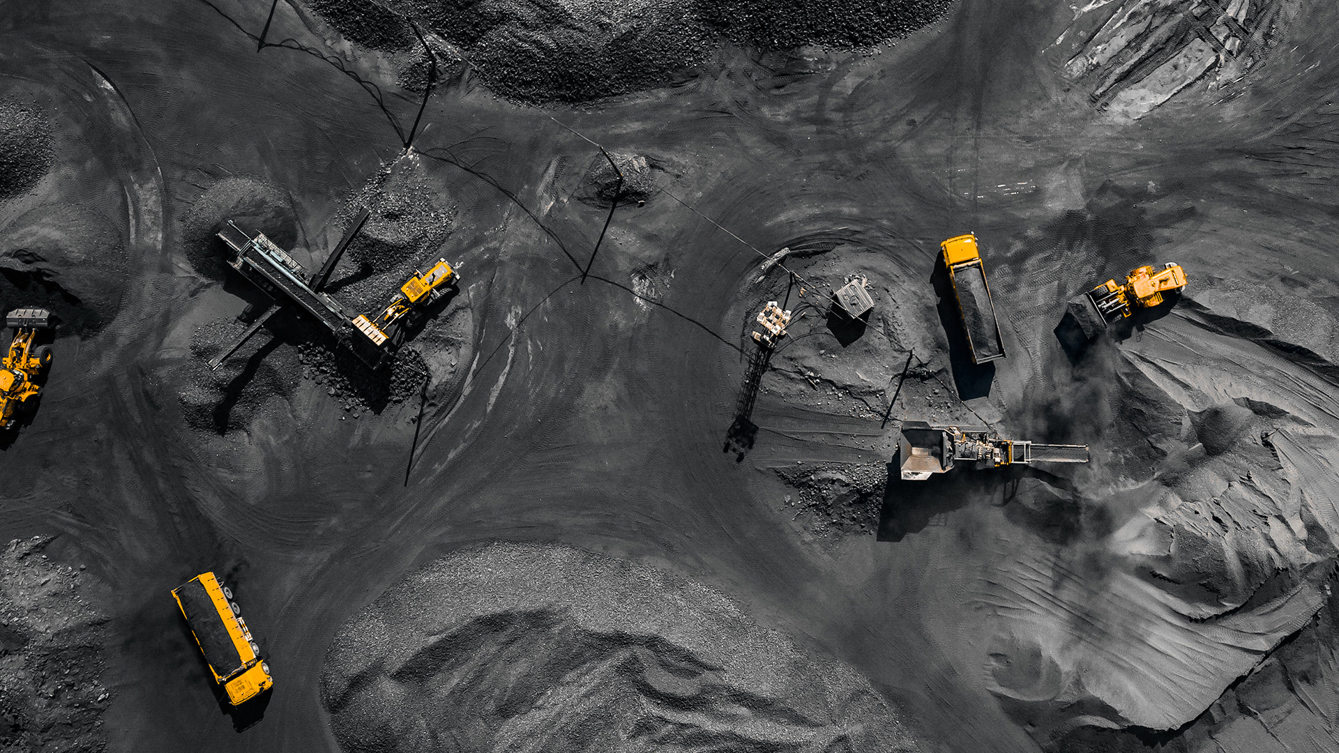 Aerial view of a coal mine