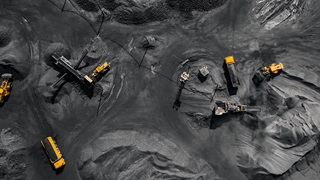Vue aérienne d'une mine de charbon
