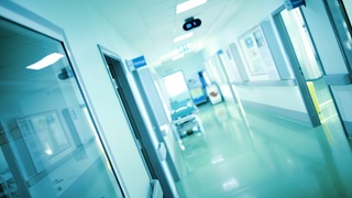 Empty hospital hallway