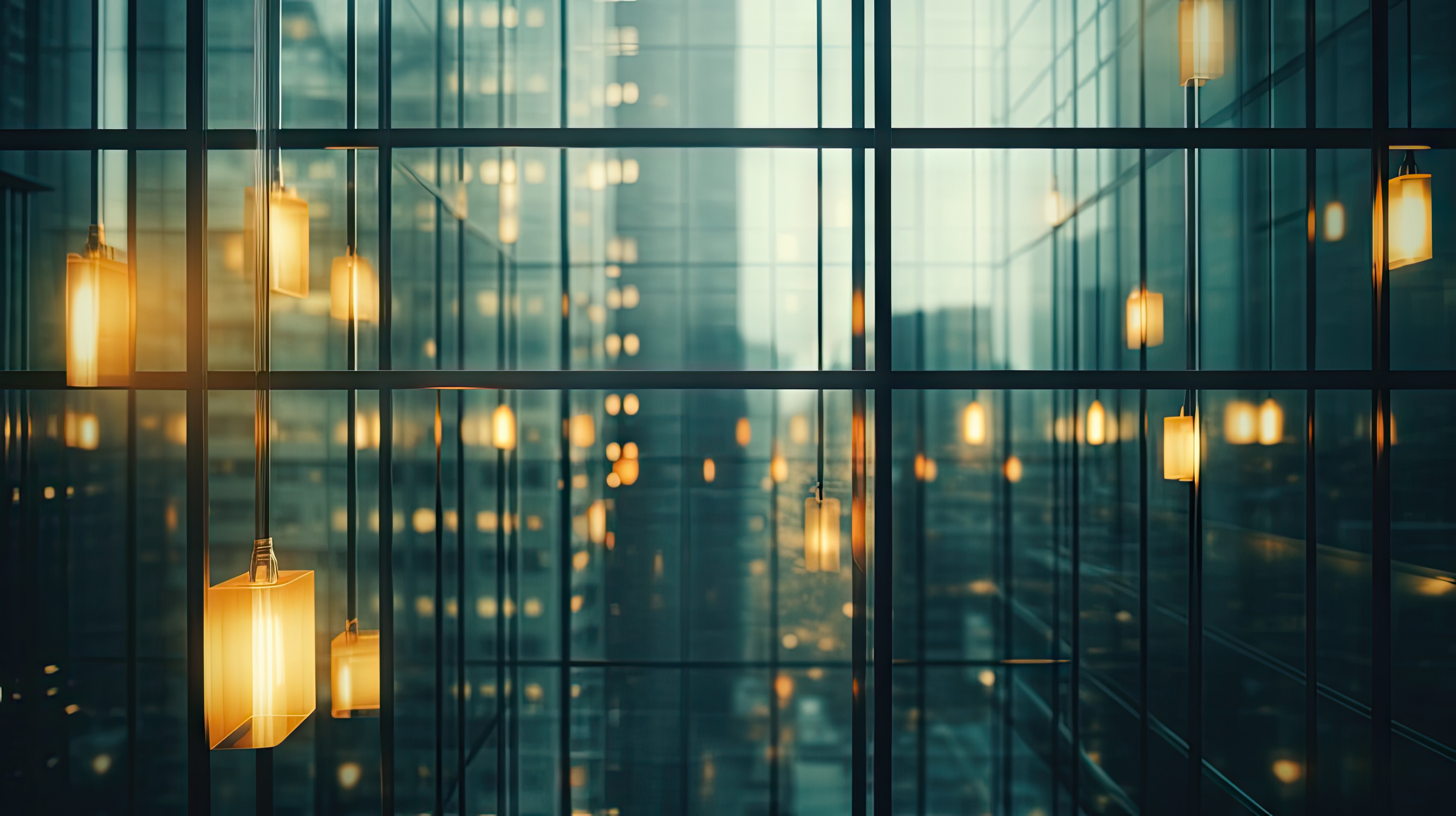office window with lights