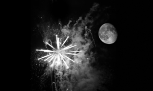Black and white fireworks