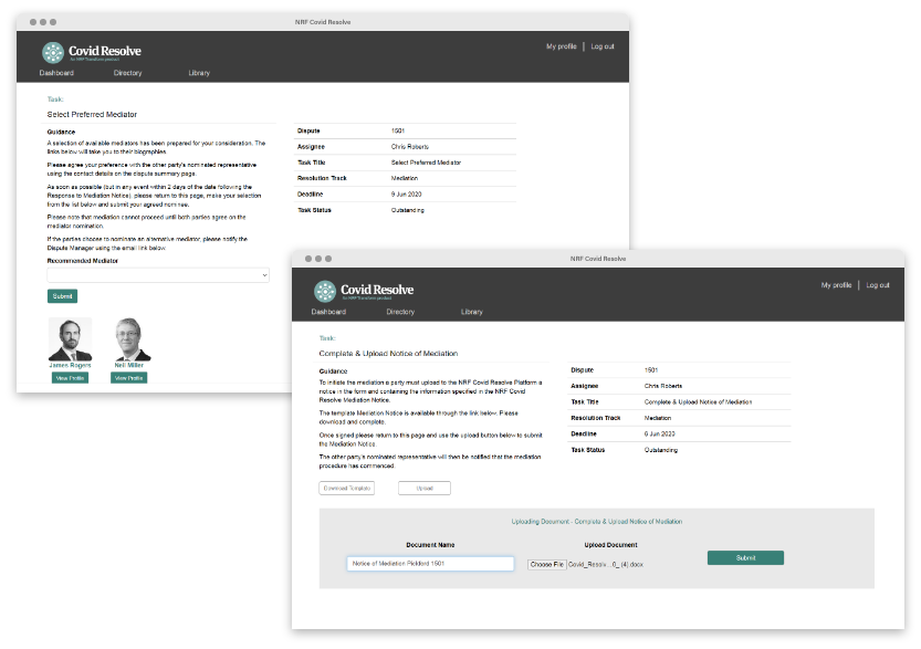 Covid resolve screenshots