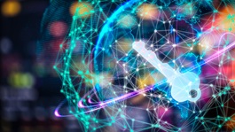 Information governance concept with a digital key and globe