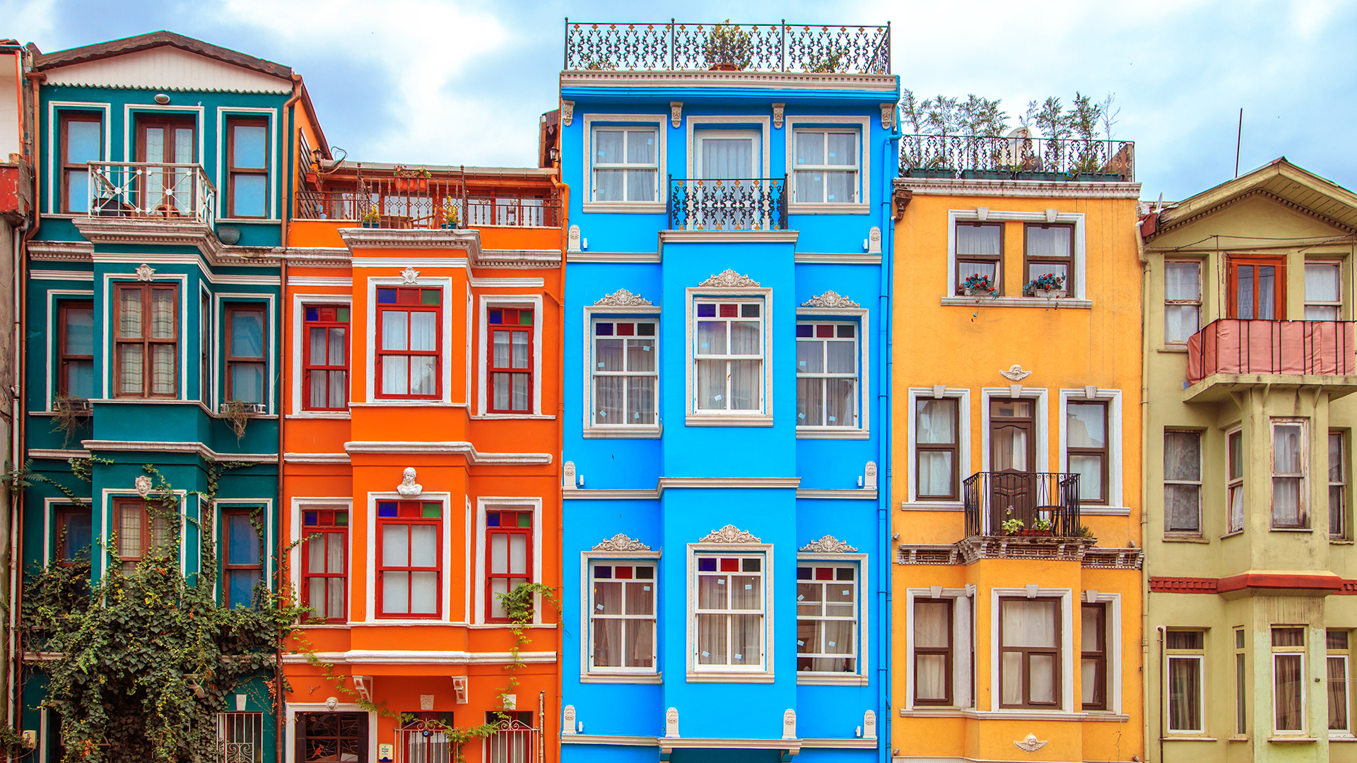 Colorful houses of the Balat district.