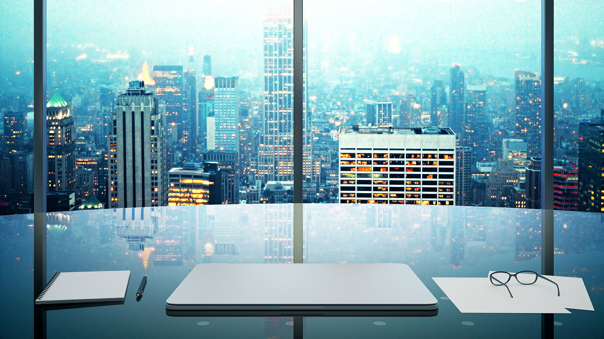 Corporate office skyline view Corporate office skyline view