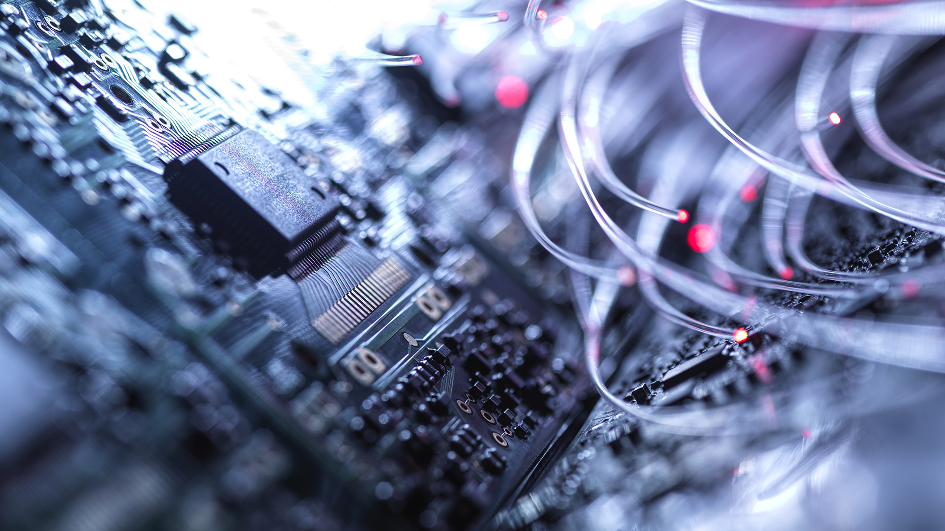 Fiber cables on motherboard