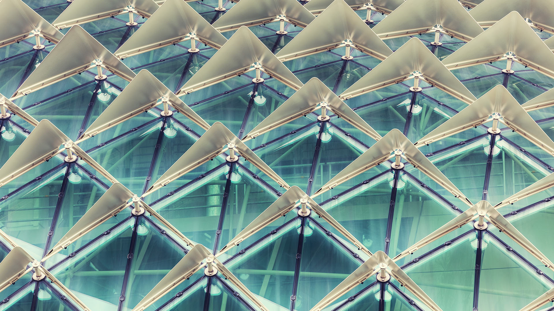 Geometric diamond shapes on building
