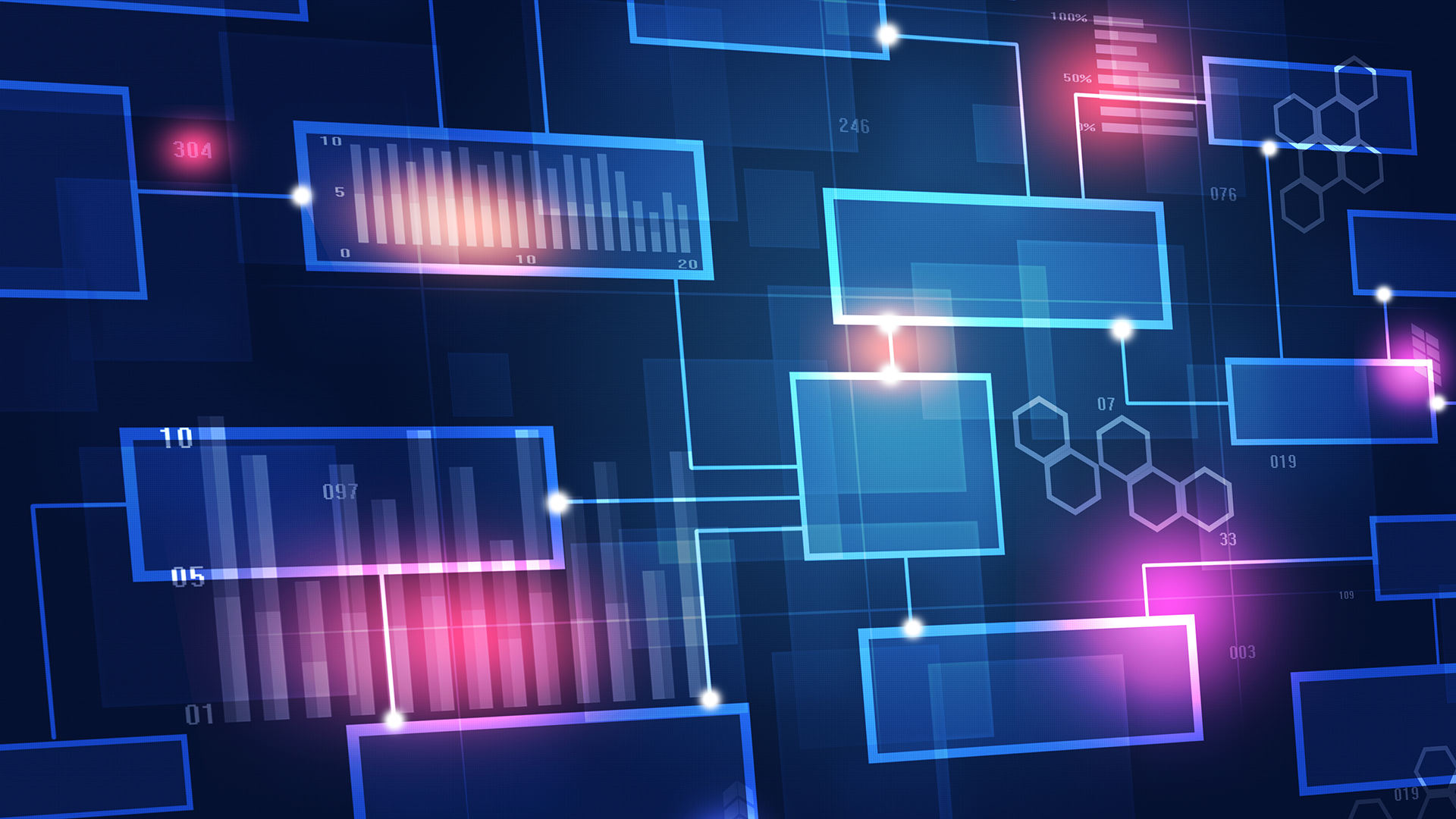 Digital blocks connected