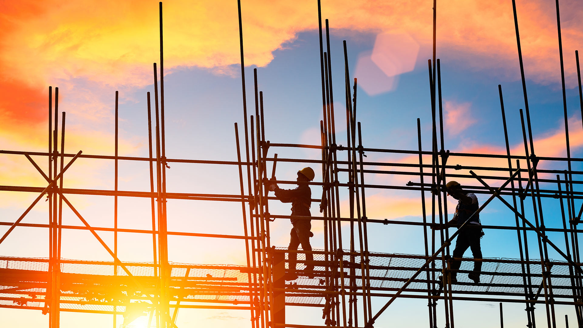 Workers at construction site