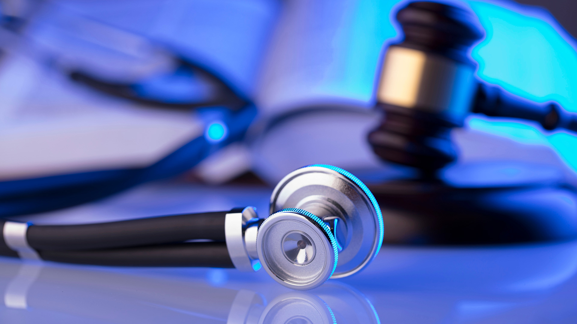 Stethoscope and gavel