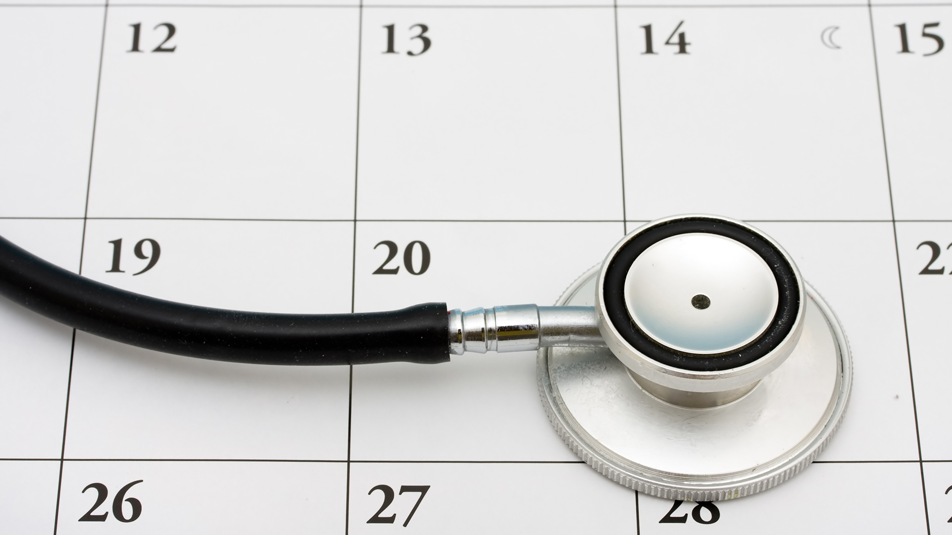 Stethoscope on calendar